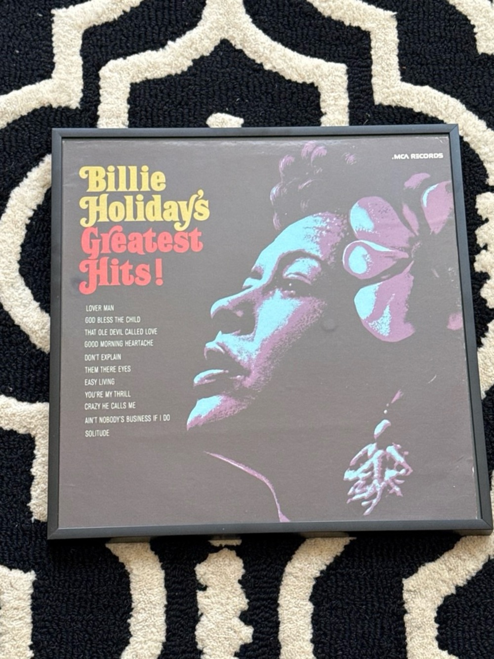 Vintage Billie Holiday's Greatest Hits! Framed Album Art & Record